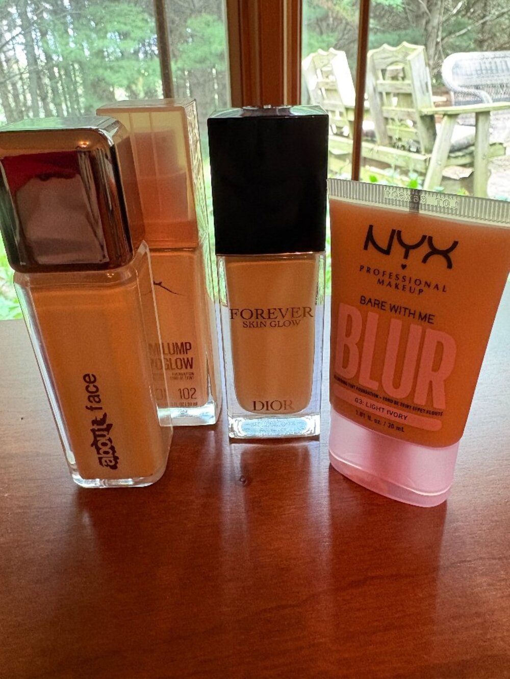 Foundation Bundle Dior Skin Glow about face The Performer NYX Blur Maybelline Pl